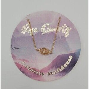 Francesca's "I Radiate Confidence"‎ Rose Quartz Gold Tone Star Necklace Pendant